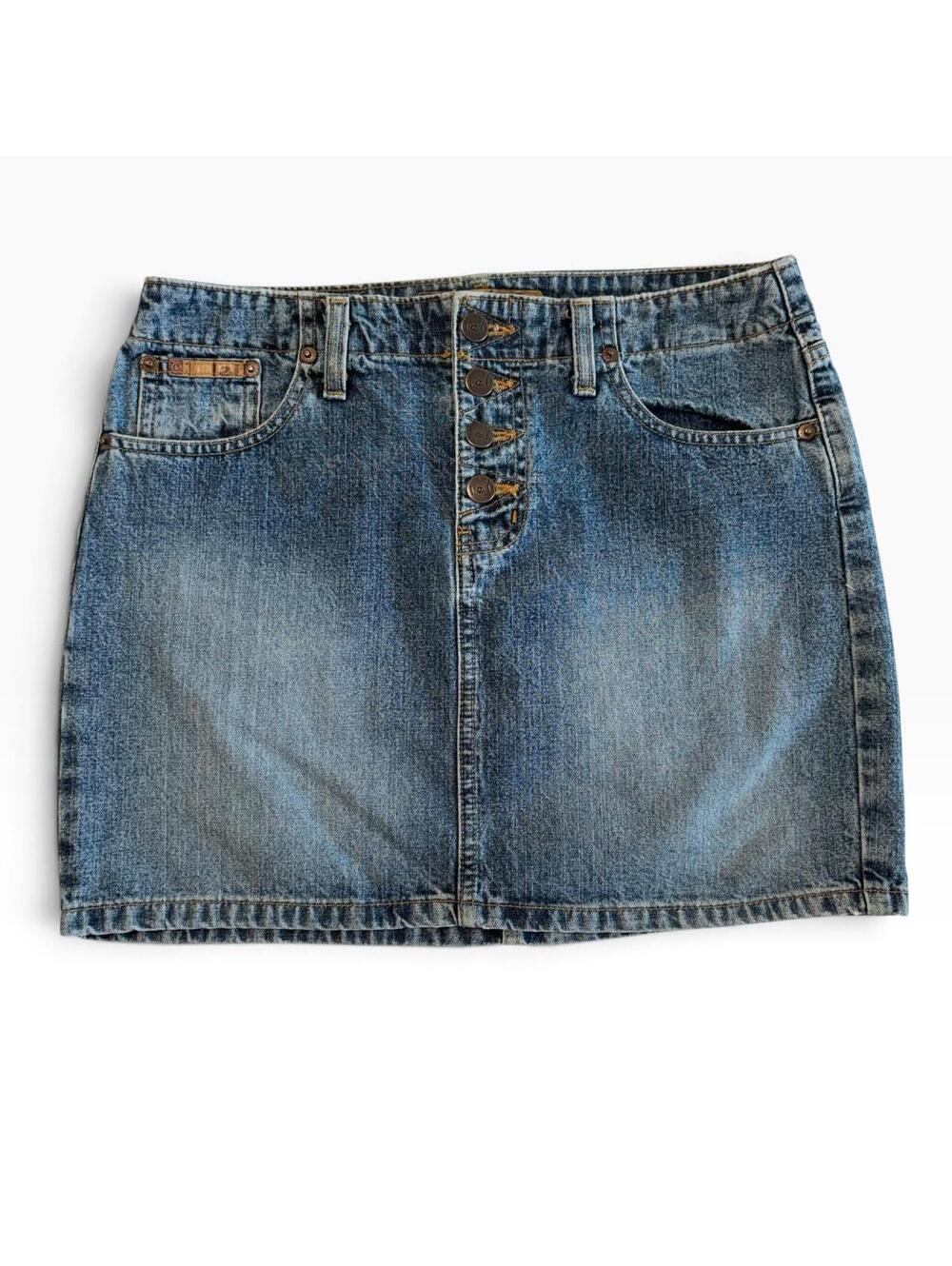 Y2K Levi's denim mini skirt with button detail